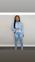 Baby blue sweatsuit