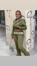 Green stacked sweat suit