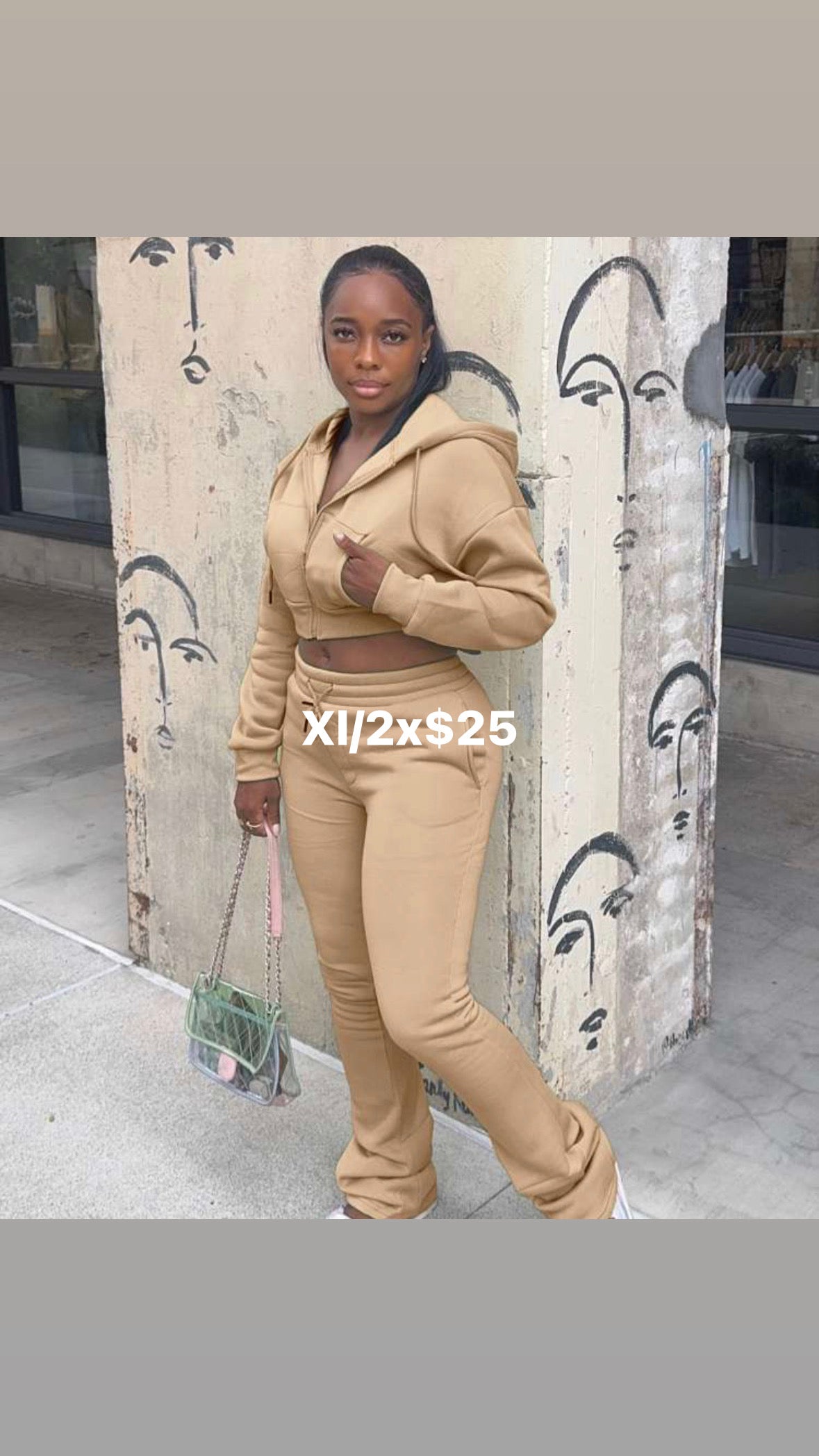Tan sweatsuit