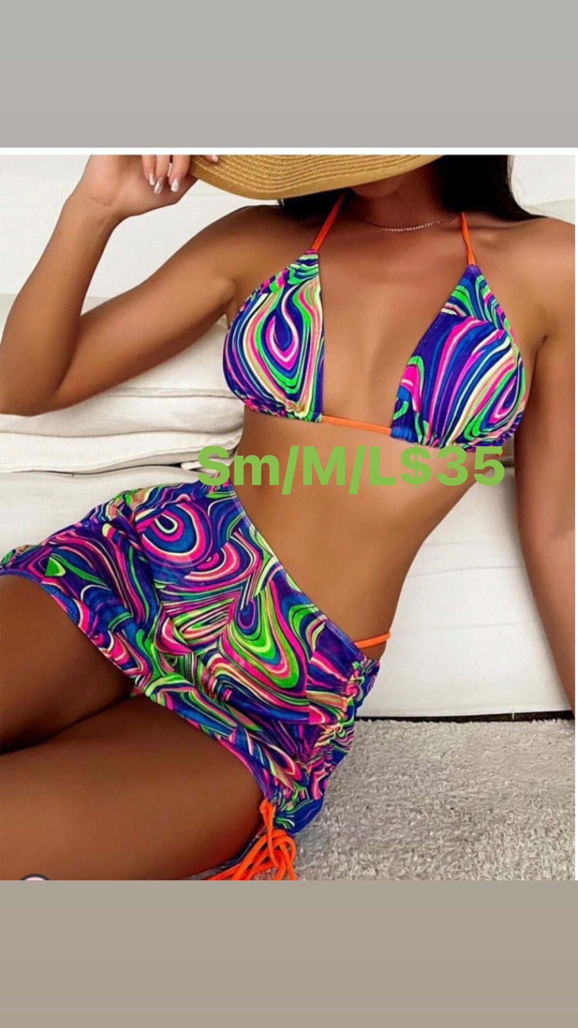 Multi colored bikini