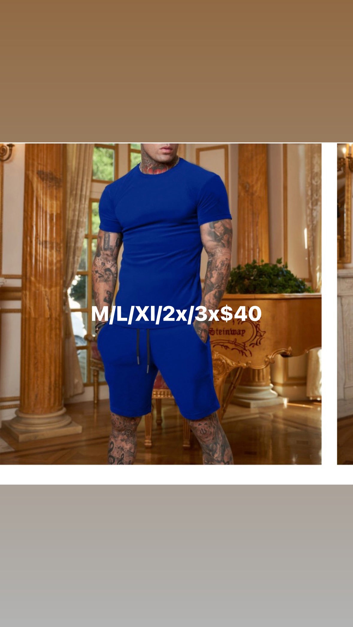 Blue men's set