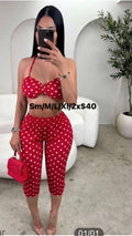 Red polka dot one piece